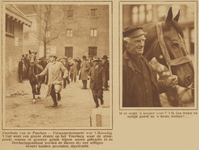 871153 Collage van 2 foto's betreffende de 'Palmpaardenmarkt' op het Vredenburg te Utrecht.